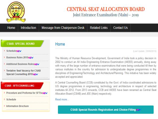 CSAB Special Round Allotment Results 2019 Released, Get Direct Link Here, Check at csab.nic.in